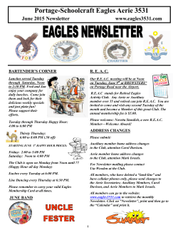 Portage-Schoolcraft Eagles Aerie 3531 June 2015 Newsletter