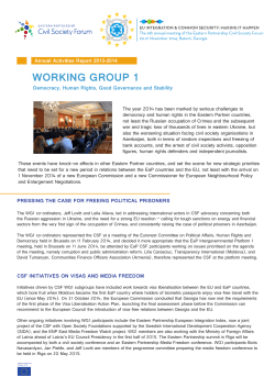 Working Group 1 Report - Eastern Partnership Civil Society Forum