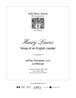 concert programme - Early Music Society of the Islands