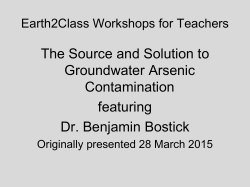 The Source and Solution to Groundwater Arsenic