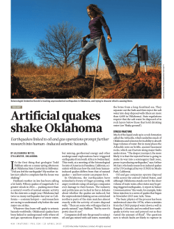 Artificial quakes shake Oklahoma - Earthquake Laboratories in Mines
