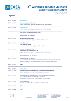2 Workshop on Cabin Crew and Cabin/Passenger - EASA