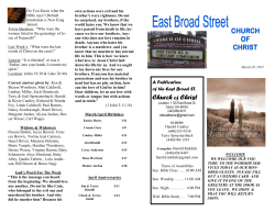 March 29, 2015 - East Broad Street Church of Christ