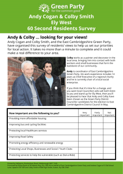 Andy Cogan & Colby Smith Ely West 60 Second Residents Survey