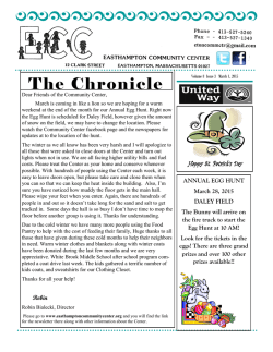 The Chronicle - EASTHAMPTON COMMUNITY CENTER