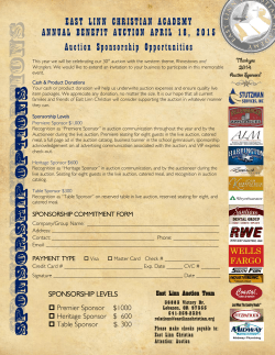 Table reservations for groups of eight and business sponsorships