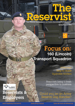 The Reservist, Spring 2015 - East Midlands Reserve Forces and