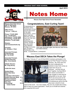 April 2015 Notes Home - Wausau East High School