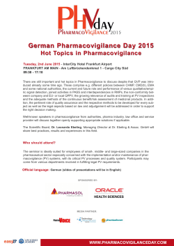 German Pharmacovigilance Day 2015 Hot Topics in