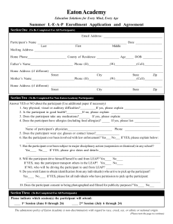 LEAP Summer Application Form
