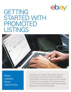 GETTING STARTED WITH PROMOTED LISTINGS