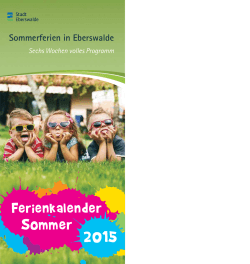 Sommerferienkalender 2015