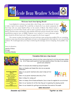 April 2015 Newsletter - Ãcole Beau Meadow School