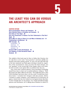 5 the least you can do versus an architectls approach
