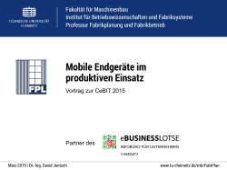 Mobile EndgerÃ¤te im produktiven Einsatz - eBusiness