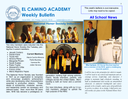 EL CAMINO ACADEMY Weekly Bulletin
