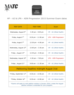 Request Pre-Admission Exam Score - MATC