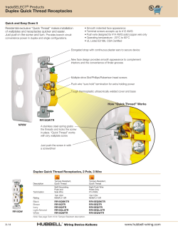 Duplex Quick Thread Receptacles - Hubbell Wiring Device