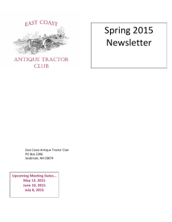 Spring 2015 Newsletter - East Coast Antique Tractor Club