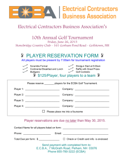 Registration Form  - Electrical Contractors Business Association