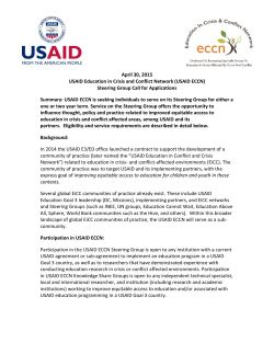 USAID ECCN Steering Group Application
