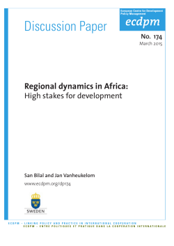 Regional dynamics in Africa: High stakes for development