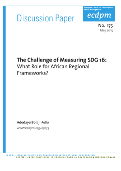The challenge of measuring SDG 16: What role for African