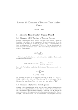 Lecture 10: Examples of Discrete Time Markov Chain