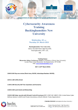Cybersecurity Awareness Training Buckinghamshire New University