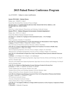 2015 Pulsed Power Conference Program