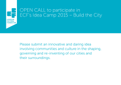 OPEN CALL to participate in ECF`s Idea Camp 2015