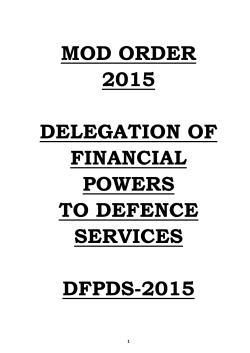 mod order 2015, delegation of financial powers to defence