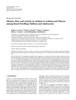 Research Article Obesity, Diet, and Activity in relation to - e