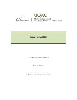 Rapport annuel 2014 - Chaire en Ã©co