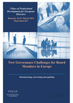New Governance Challenges for Board Members in Europe