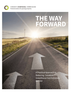 THE WAY FORWARD - Canada`s Ecofiscal Commission