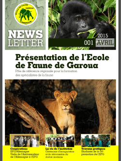 News Letter 001 - Ecole de Faune de Garoua