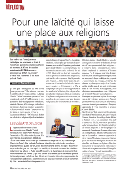 LaÃ¯citÃ© et religions : Â« Quelle articulation dans la France d`aujourd`hui?