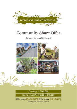 Community Share Offer - Ecological Land Co
