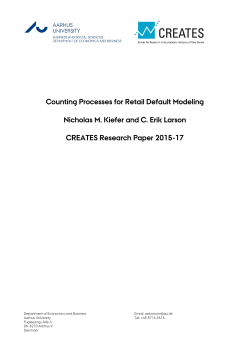 Counting Processes for Retail Default Modeling Nicholas M. Kiefer