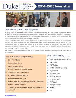 2015 DFE Newsletter