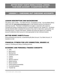 MS Lesson 3 Checking Accounts
