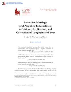 Same-Sex Marriage and Negative Externalities: A Critique