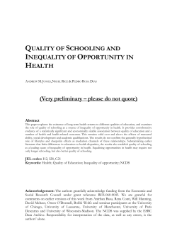 quality of schooling and inequality of opportunity in health