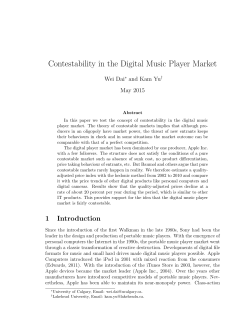 Contestability in the Digital Music Player Market