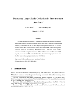 Detecting Large-Scale Collusion in Procurement Auctions (joint w