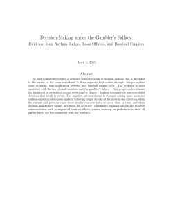 Decision-Making under the Gambler`s Fallacy: