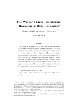 The Winner`s Curse: Conditional Reasoning & Belief Formation