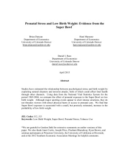 Prenatal Stress and Low Birth Weight: Evidence from the Super Bowl