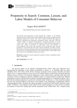 Propensity to Search: Common, Leisure, and Labor Models of